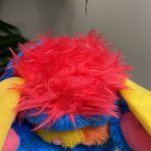 Vintage 1980s Popples FAKIE Plush Toy Bright Blue Stuffie Stuff Animal Neon - Picture 11 of 11